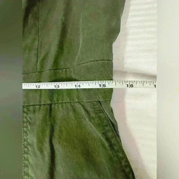 Banana republic olive green sleeveless wide leg jumpsuit pockets zip up size 6 - Picture 8 of 12